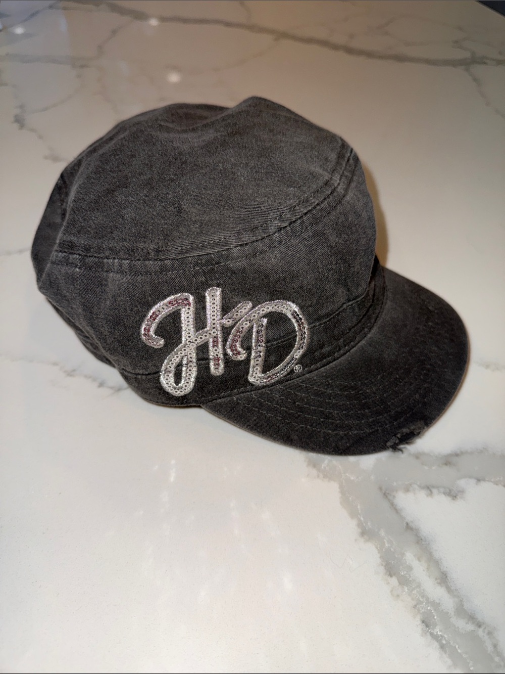 Harley-Davidson Sequined Embellished Gray Cap